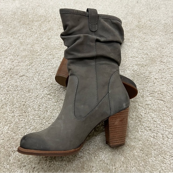 Ugg Australia Dayton Slouchy Gray Leather Mid Calf Heeled Boots Size 5 “NEW”, - Picture 7 of 16